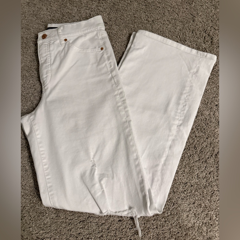 Express White Wide-Leg High-Rise Jeans